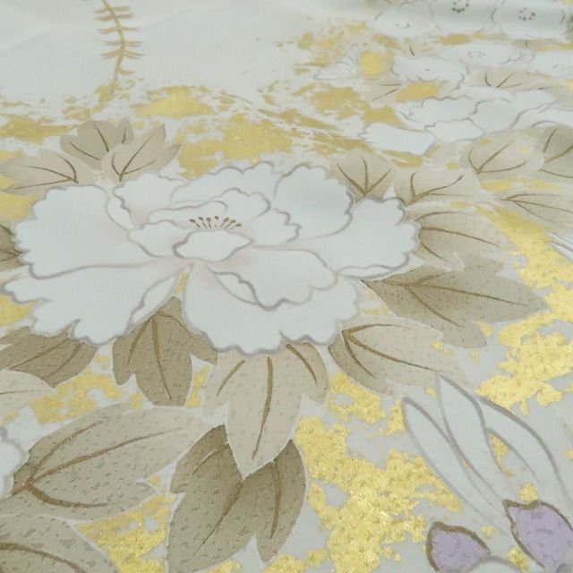【新品・訪問着】着物 正絹 仕付け糸付 tomihisa”優雅に咲き誇る大輪の花景色”9716
