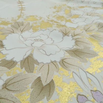 【新品・訪問着】着物 正絹 仕付け糸付 tomihisa”優雅に咲き誇る大輪の花景色”9716