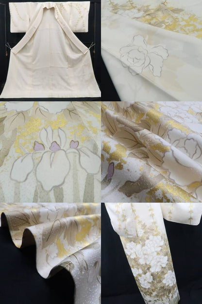 【新品・訪問着】着物 正絹 仕付け糸付 tomihisa”優雅に咲き誇る大輪の花景色”9716