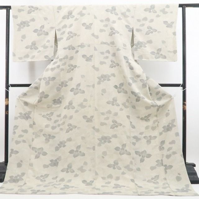 【新品・お召】BANKAN 着物 正絹 仕付け糸付 tomihisa”やさしく揺れる葉の穏やかさを纏って”9721