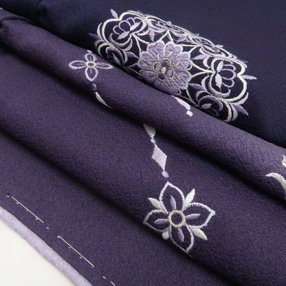 【新品・訪問着】山口美術織物謹製 落款 総刺繍 着物 正絹 仕付け糸付 tomihisa”深紫に煌めく洗練の華文”9722