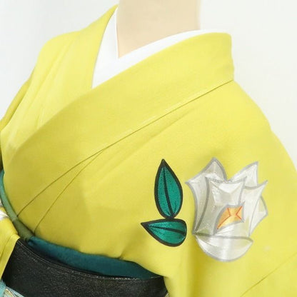 【新品・訪問着】藤林徳扇 落款 銀駒刺繍 着物 正絹 仕付け糸付 tomihisa”鮮やかに咲き誇る気品のモダンフラワー”9729