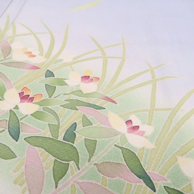 【新品・訪問着】本加賀友禅 押田正一郎 落款 着物 正絹 仕付け糸付 tomihisa”清らかな自然美を纏って”9732