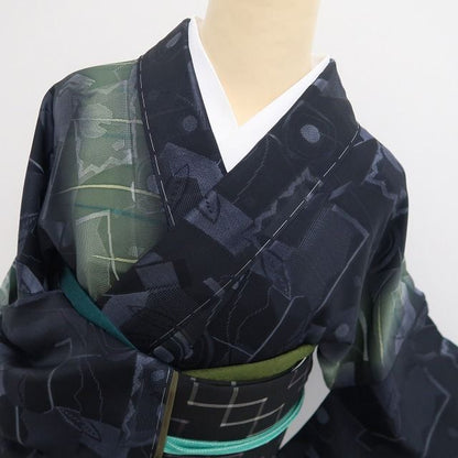 【新品・小紋】モダンアート 希少トールサイズ 着物 正絹 仕付け糸付 tomihisa”アートを纏うように楽しむ洗練の一枚”9734