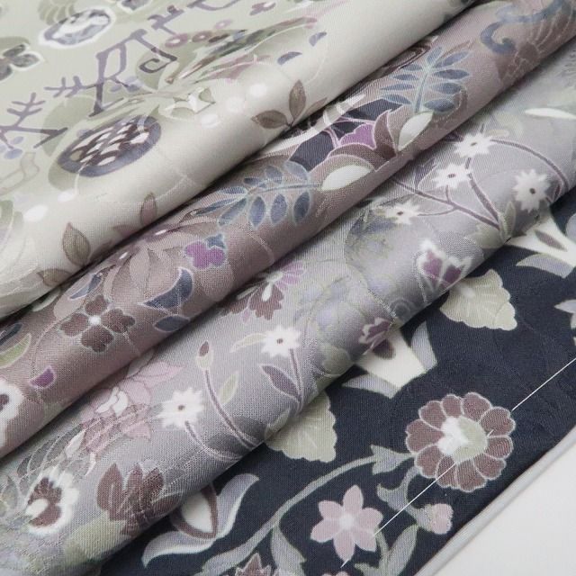 【新品・付下げ訪問着】更紗 花鳥 着物 正絹 仕付け糸付 トールサイズ tomihisa“視線を釘付け！更紗で叶う大人の魅力”9735