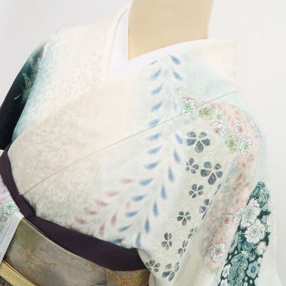 【美品・訪問着】辻ヶ花 落款 作家物 銀通し 着物 正絹 仕付け糸付 希少トールサイズ tomihisa“変幻自在に咲き誇る華”9743