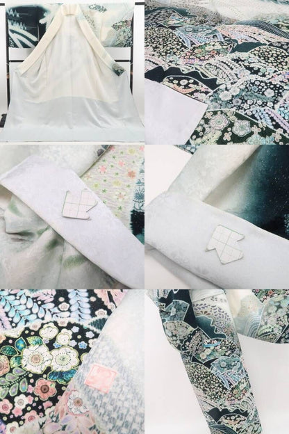 【美品・訪問着】辻ヶ花 落款 作家物 銀通し 着物 正絹 仕付け糸付 希少トールサイズ tomihisa“変幻自在に咲き誇る華”9743