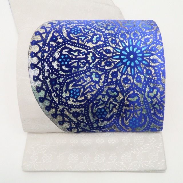 【美品・袋帯】ベロア 着物 正絹 tomihisa”眩い光を閉じ込めた青の幻想景”9749