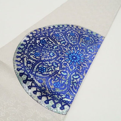 【美品・袋帯】ベロア 着物 正絹 tomihisa”眩い光を閉じ込めた青の幻想景”9749