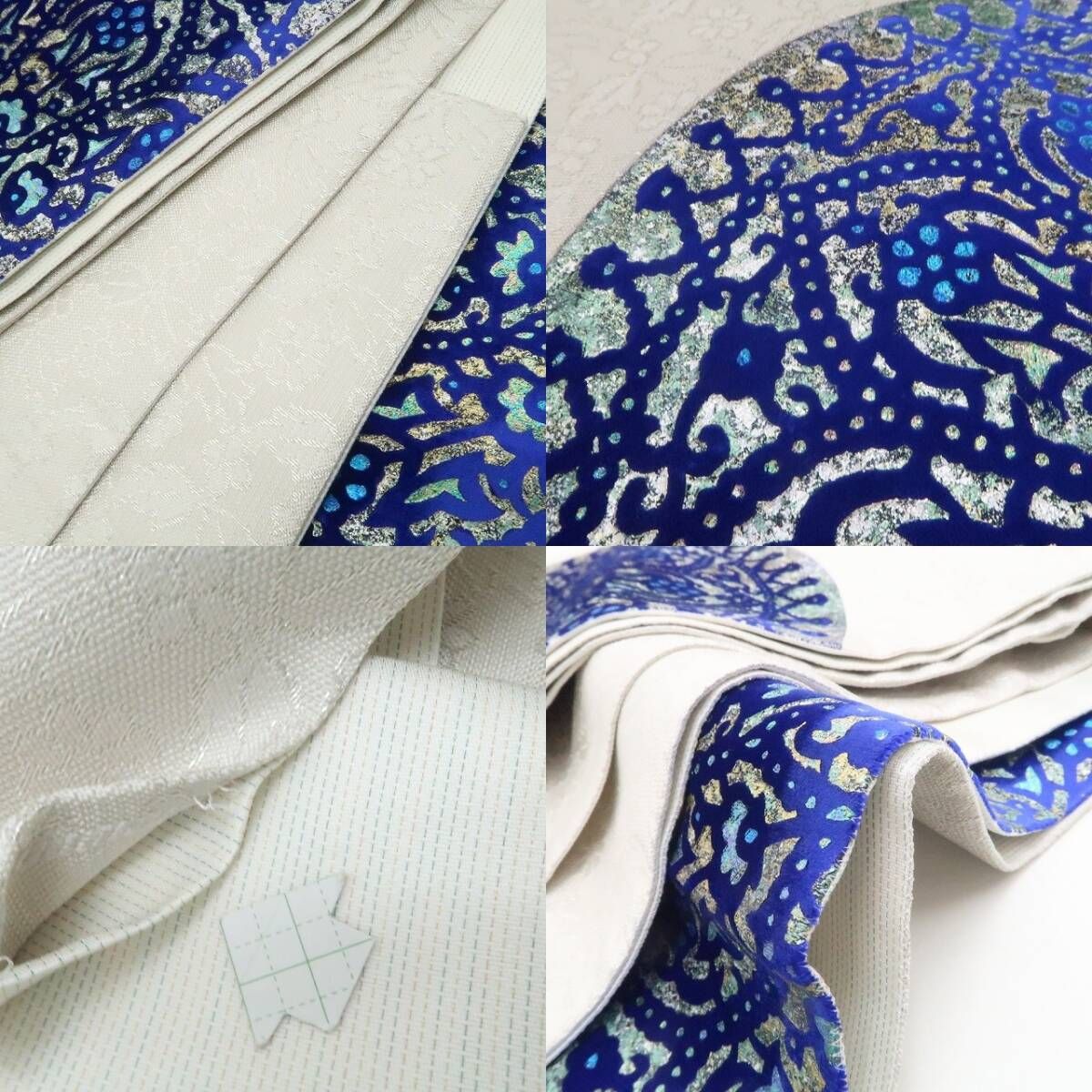 【美品・袋帯】ベロア 着物 正絹 tomihisa”眩い光を閉じ込めた青の幻想景”9749