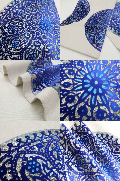 【美品・袋帯】ベロア 着物 正絹 tomihisa”眩い光を閉じ込めた青の幻想景”9749