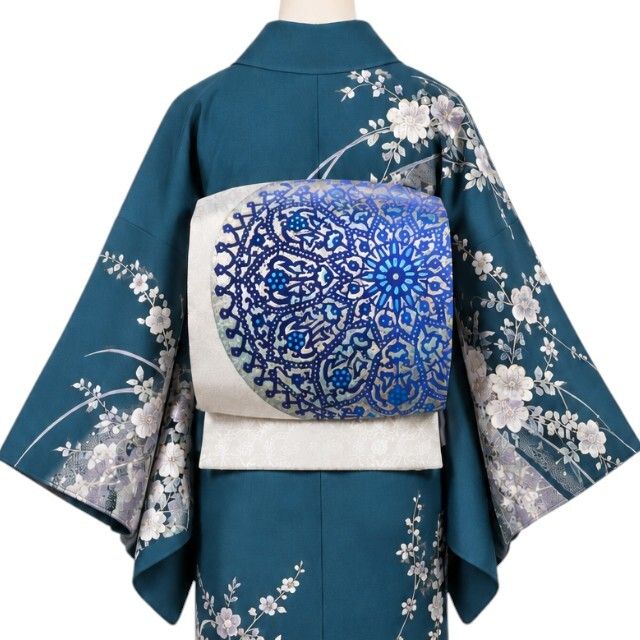 【美品・袋帯】ベロア 着物 正絹 tomihisa”眩い光を閉じ込めた青の幻想景”9749