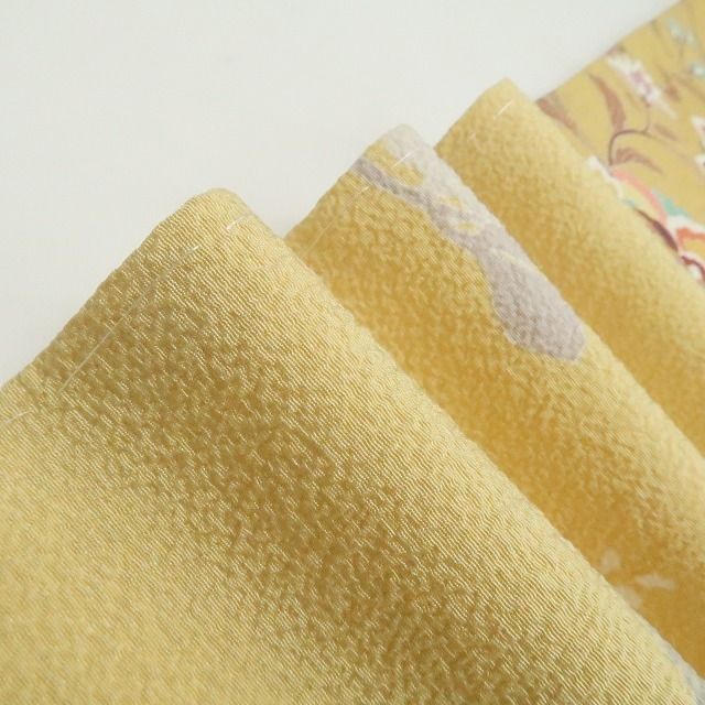 【新品・訪問着】大和貝紫 金駒刺繍 唐花 着物 正絹 仕付け糸付 tomihisa”穏やかに微笑む唐花の祝福”9754