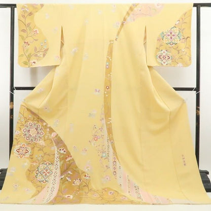 【新品・訪問着】大和貝紫 金駒刺繍 唐花 着物 正絹 仕付け糸付 tomihisa”穏やかに微笑む唐花の祝福”9754