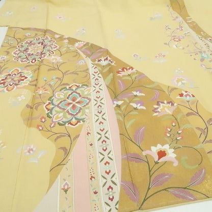【新品・訪問着】大和貝紫 金駒刺繍 唐花 着物 正絹 仕付け糸付 tomihisa”穏やかに微笑む唐花の祝福”9754