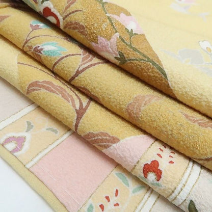【新品・訪問着】大和貝紫 金駒刺繍 唐花 着物 正絹 仕付け糸付 tomihisa”穏やかに微笑む唐花の祝福”9754