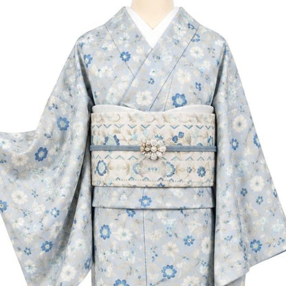 【新品・八寸名古屋帯】岡重謹製 本場筑前博多織 更紗 着物 正絹 tomihisa”気品を咲かせて静かに映える更紗”9782