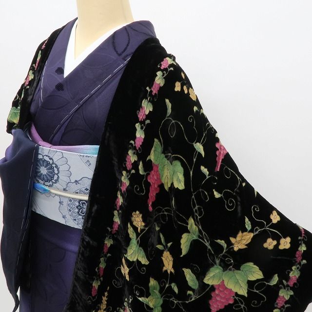 六花-RIKKA- 新品 シルク 岡重 OKAJIMA ベルベット 透かし柄 大判ショール A2