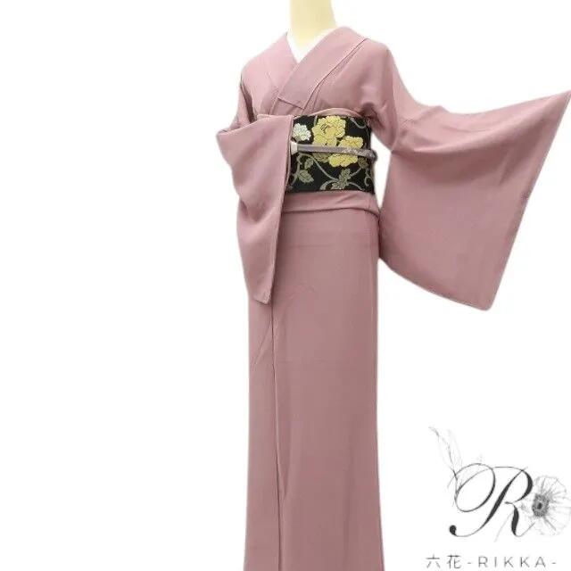 【中古】六花-RIKKA- 美品 正絹 色無地 着物 お稽古 お茶会 卒業式 A4184