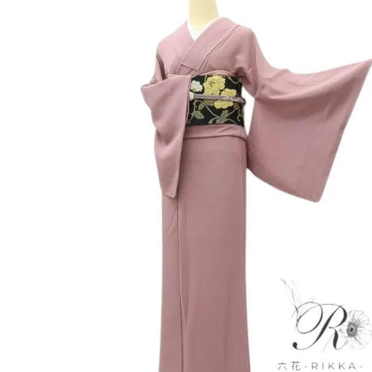 【中古】六花-RIKKA- 美品 正絹 色無地 着物 お稽古 お茶会 卒業式 A4184