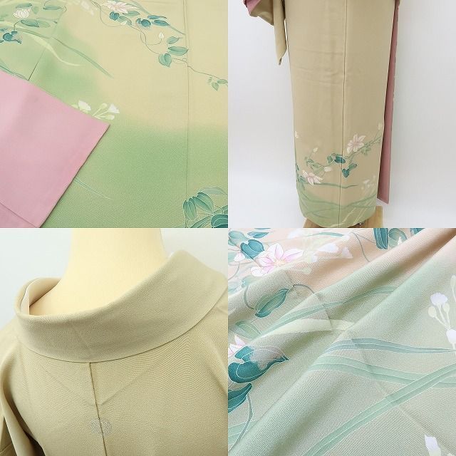 【中古】六花-RIKKA- 正絹 作家物落款 金糸刺繍 訪問着 着物 A4197