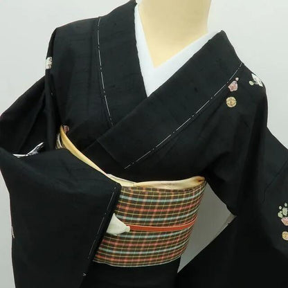 【新古品】六花-RIKKA- 新品 正絹 青柳謹製 お正月柄 仕付け糸付 紬 着物 A4198
