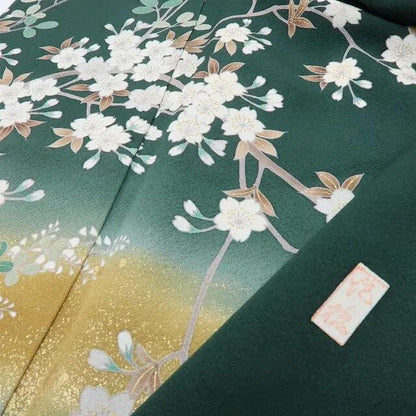 【中古】六花-RIKKA- 美品 正絹 吾妻徳穂落款 金駒刺繍 訪問着 着物 A4221