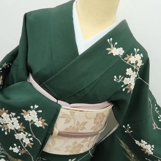 【中古】六花-RIKKA- 美品 正絹 吾妻徳穂落款 金駒刺繍 訪問着 着物 A4221