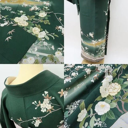 【中古】六花-RIKKA- 美品 正絹 吾妻徳穂落款 金駒刺繍 訪問着 着物 A4221