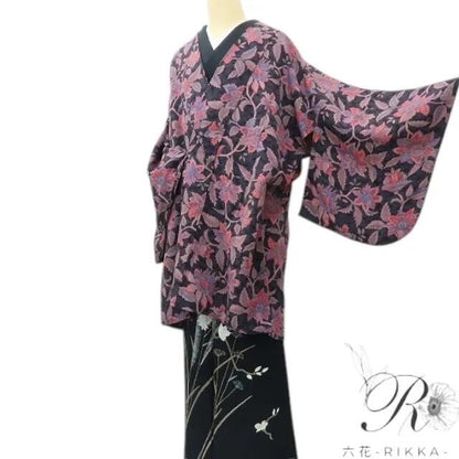 【中古】六花-RIKKA- 美品 正絹 道中着 着物 A4229