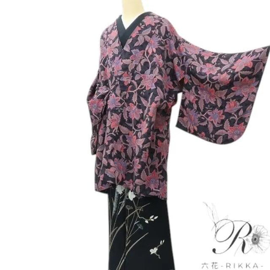 【中古】六花-RIKKA- 美品 正絹 道中着 着物 A4229