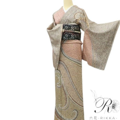 【新古品】六花-RIKKA- 新品 正絹 大島明落款 仕付け糸付 訪問着 着物 A4262