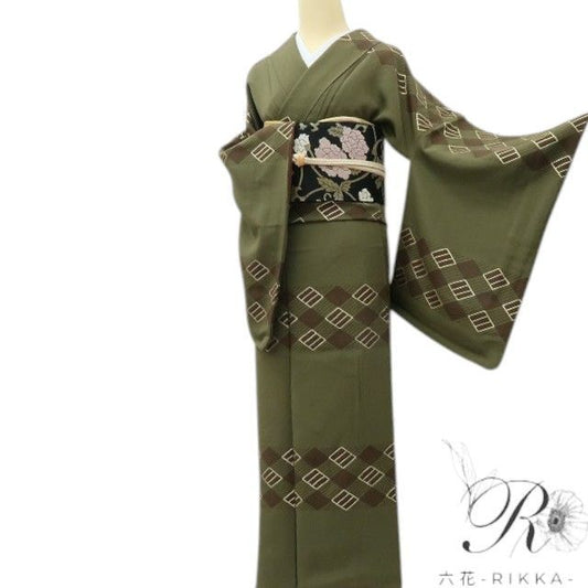 【中古】六花-RIKKA- 正絹 花井幸子落款 訪問着 着物 A4325
