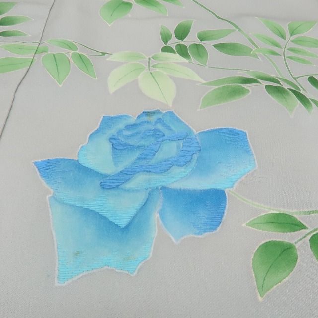 【中古】六花-RIKKA-正絹 薔薇  訪問着 着物 A4346