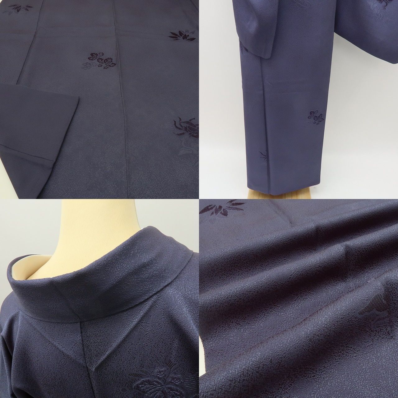 【中古】六花-RIKKA- 正絹 さが美謹製 一刀彫 小紋 着物 A4348