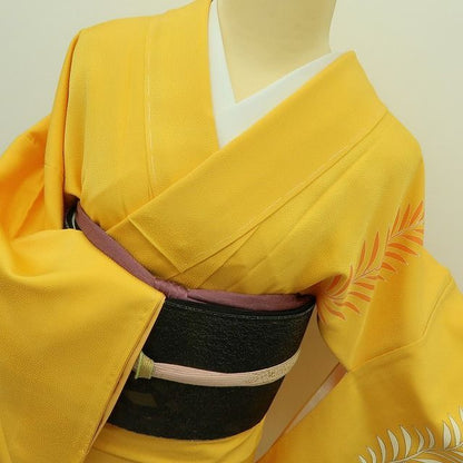 【中古】六花-RIKKA- 美品未着用 正絹 金駒刺_ 訪問着 着物 A4364