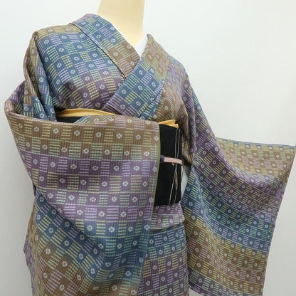 【新古品】六花-RIKKA- 新品 さが美謹製 正絹 丹後ちりめん トールサイズ 仕付け糸付 小紋 着物 A4365