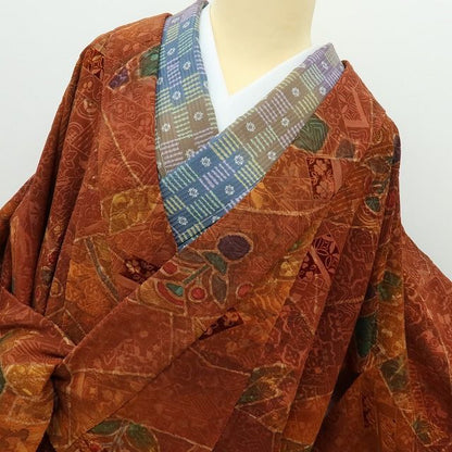【中古】六花-RIKKA- 美品 正絹 道中着 ビロード ロング丈 道中着 着物 A4367
