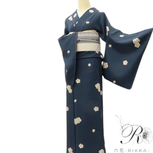 【新古品】六花-RIKKA- 新品 正絹 飛び柄 仕付け糸付 小紋 着物 A4475