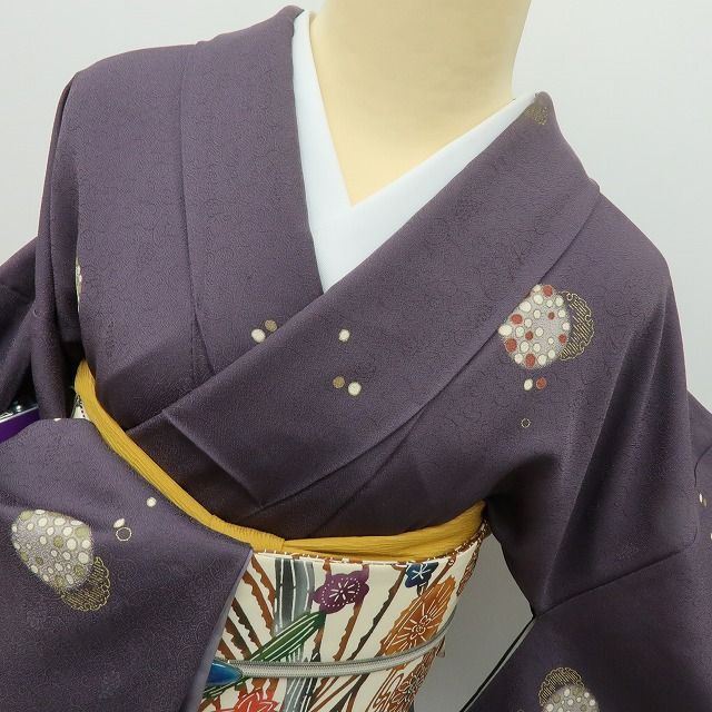 【中古】六花-RIKKA- 正絹 小紋 着物 A4478
