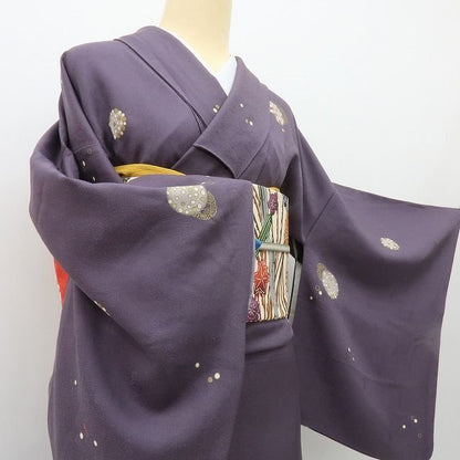 【中古】六花-RIKKA- 正絹 小紋 着物 A4478