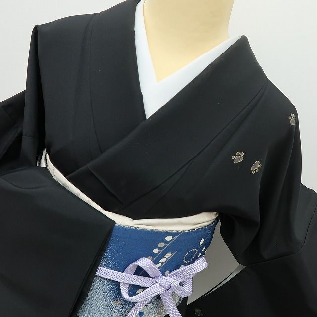 【中古】六花-RIKKA- 美品 正絹 猫 トールサイズ 付下げ 着物 A4483