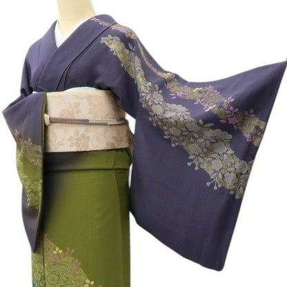 【中古】六花-RIKKA- 美品 正絹 トールサイズ 訪問着 着物 A4497