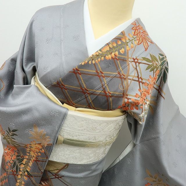 【中古】六花-RIKKA- 正絹 やまと誂製 藤 トールサイズ 訪問着 着物 A4500