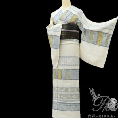 【中古】六花-RIKKA- 正絹 絞り 刺繍 トールサイズ  訪問着 着物 A4502