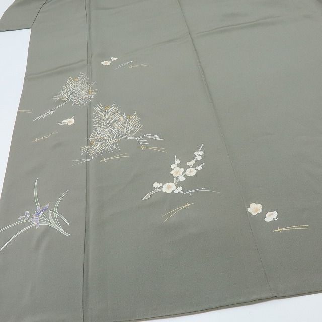 【中古】六花-RIKKA- 美品 正絹 金駒刺_  訪問着 着物 A4503