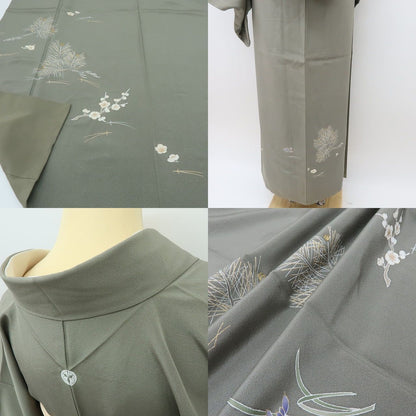 【中古】六花-RIKKA- 美品 正絹 金駒刺_  訪問着 着物 A4503