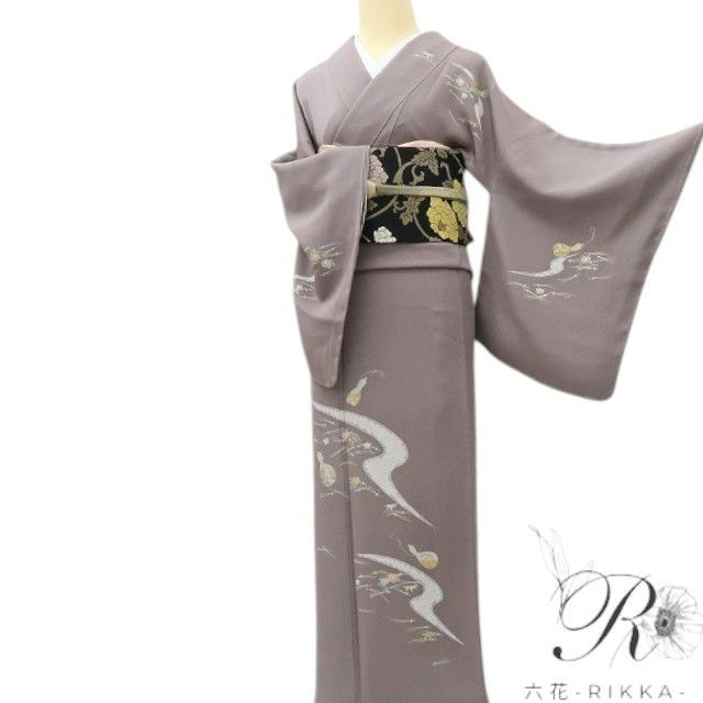 【中古】六花-RIKKA- 美品未着用 正絹 刺繍 訪問着 着物 A4540
