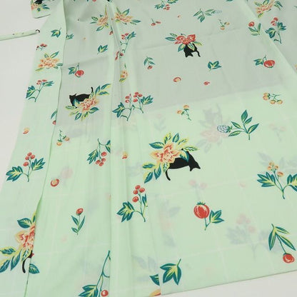 【新古品】六花-RIKKA- 新品 洗える着物 猫 羽織紐付 ロング丈 長羽織 着物 A4576
