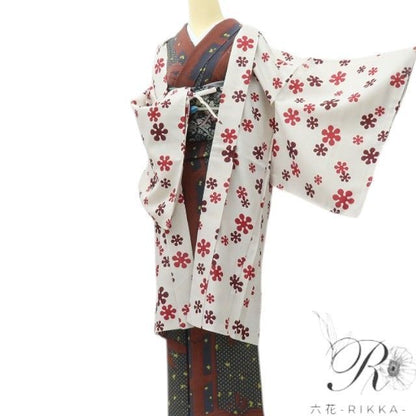 【新古品】六花-RIKKA- 新品 洗える着物 羽織紐付 ロング丈 長羽織 着物